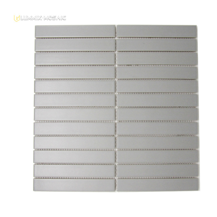 Ceramic Wall Brick Tiles Mosaic Mirror Porcelain Mosaic Strip Tiles for Bathroom Shower Wall Backsplash