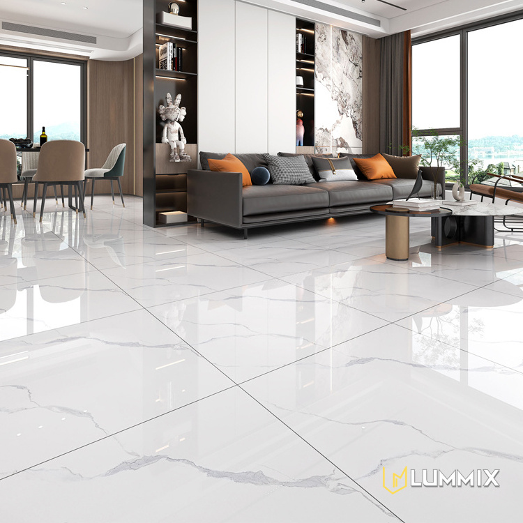 azz white ceramic tile 600x600mm Kajaria white glazed polished floor tiles floor and wall for interior decor factory price