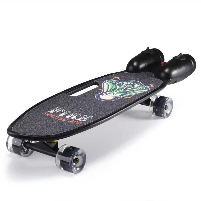 Children's four-wheel spray fire-breathing small fish board scooter child toy skateboard