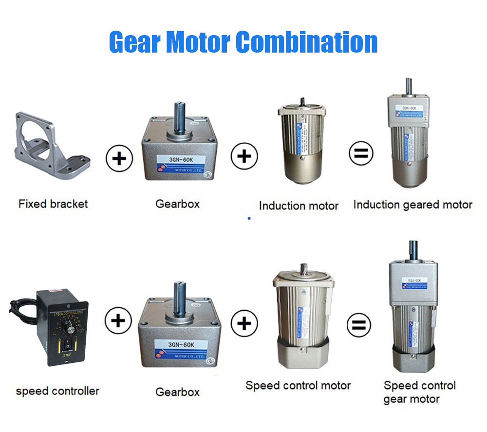 6w 15w 40w 60w 90w 120w 150w 250w 450w 750w 220v rotor and stator ac motor ac motor low rpm ac small gear motor