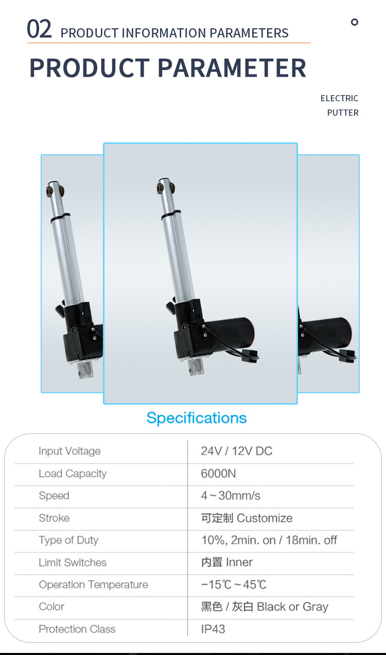 LY011 High repurchased rate Hall Feedback 24V linear actuator with control unit and remote control for massage bed