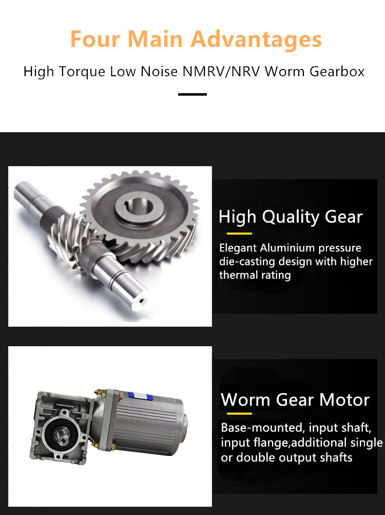 High Torque NMRV Worm Gear  AC Motor Electric Low Speed  Worm Gearbox Motor Reducer