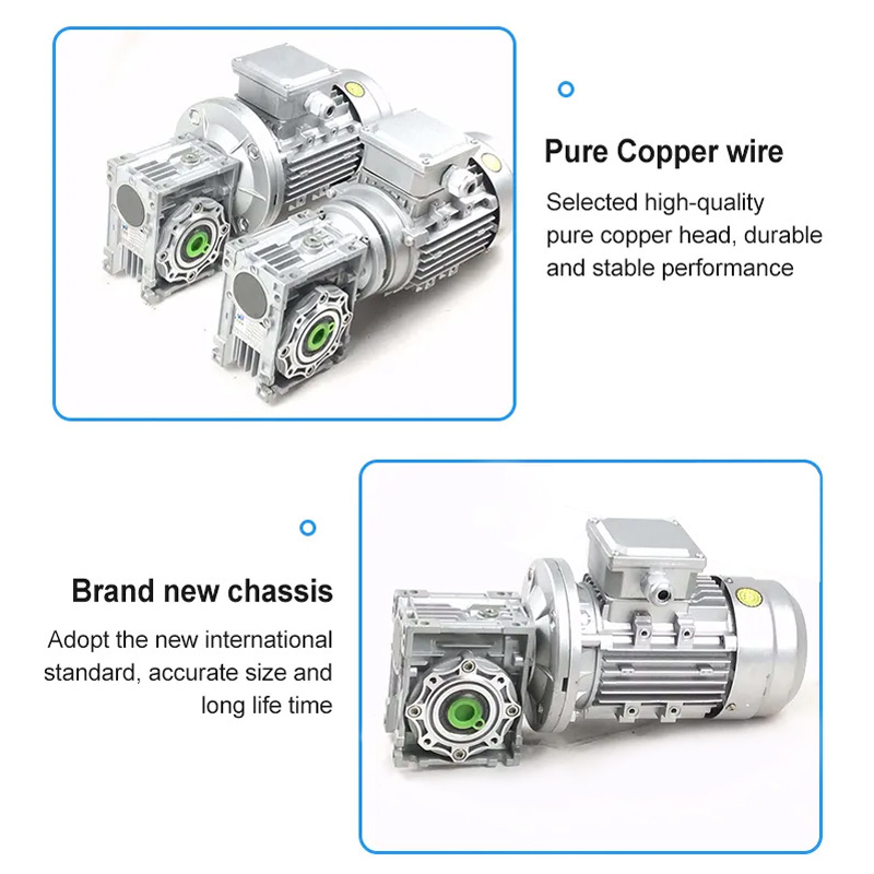 High Torque NMRV Worm Gear  AC Motor Electric Low Speed  Worm Gearbox Motor Reducer