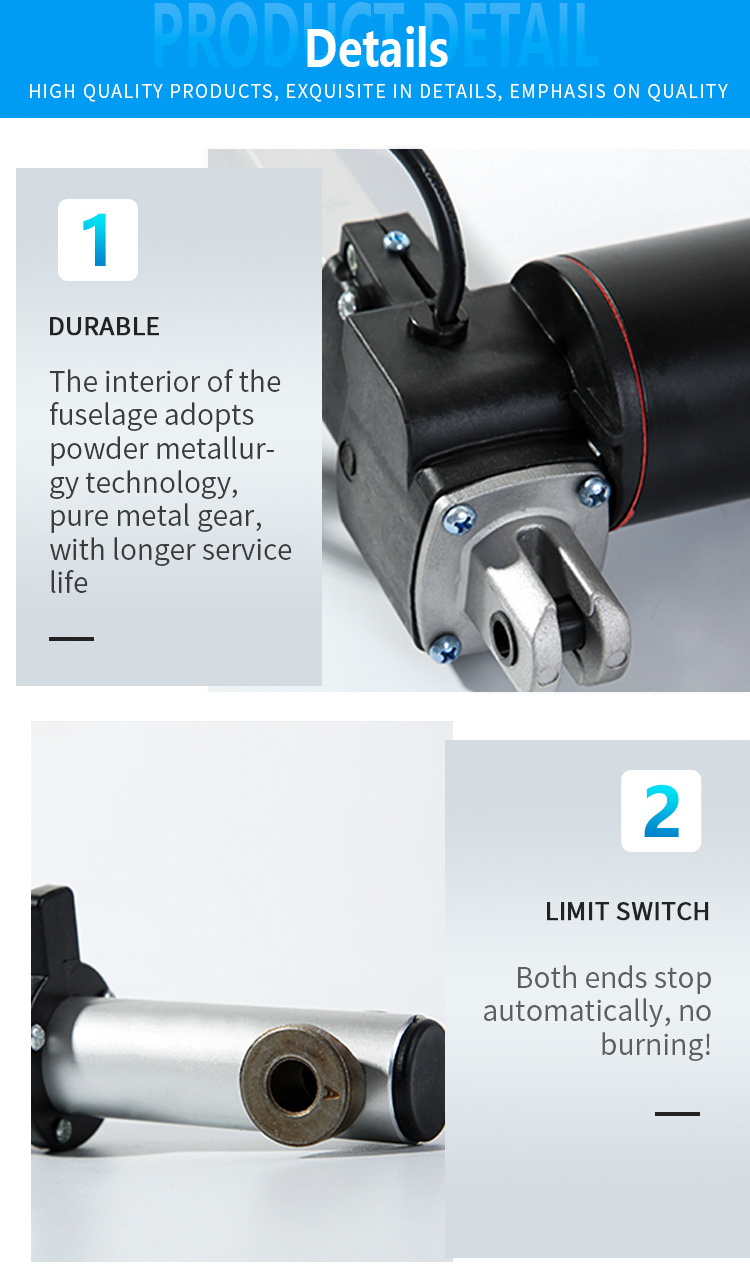 LY011 High repurchased rate limit switch Feedback Motor fast linear actuator with control unit and remote control for RV