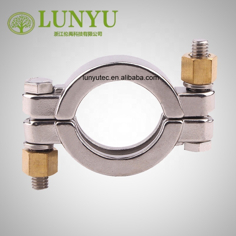 Stainless Steel Sanitary High Pressure Clamp With Screw bolt Brass Nut