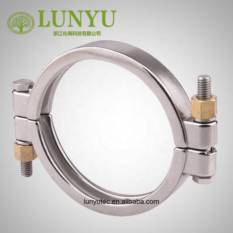 Stainless Steel Sanitary High Pressure Clamp With Screw bolt Brass Nut