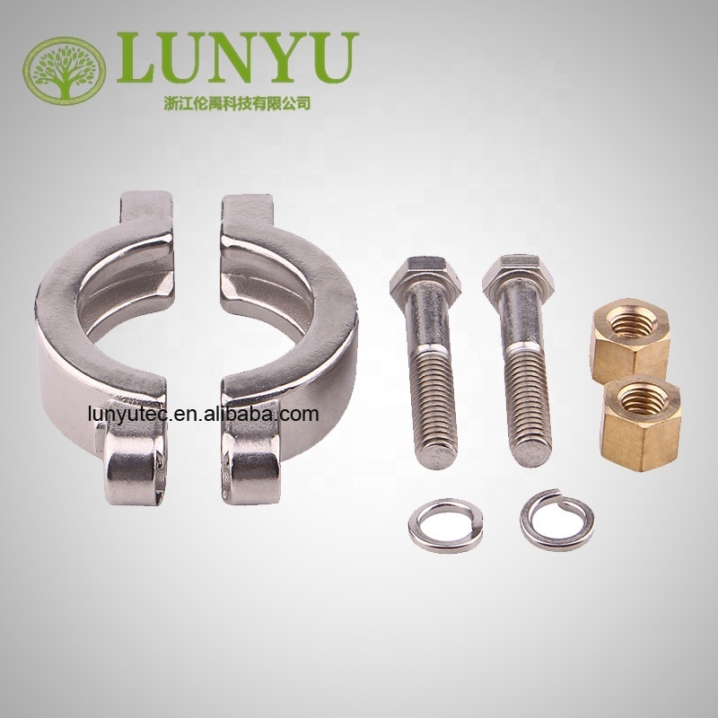 Stainless Steel Sanitary High Pressure Clamp With Screw bolt Brass Nut