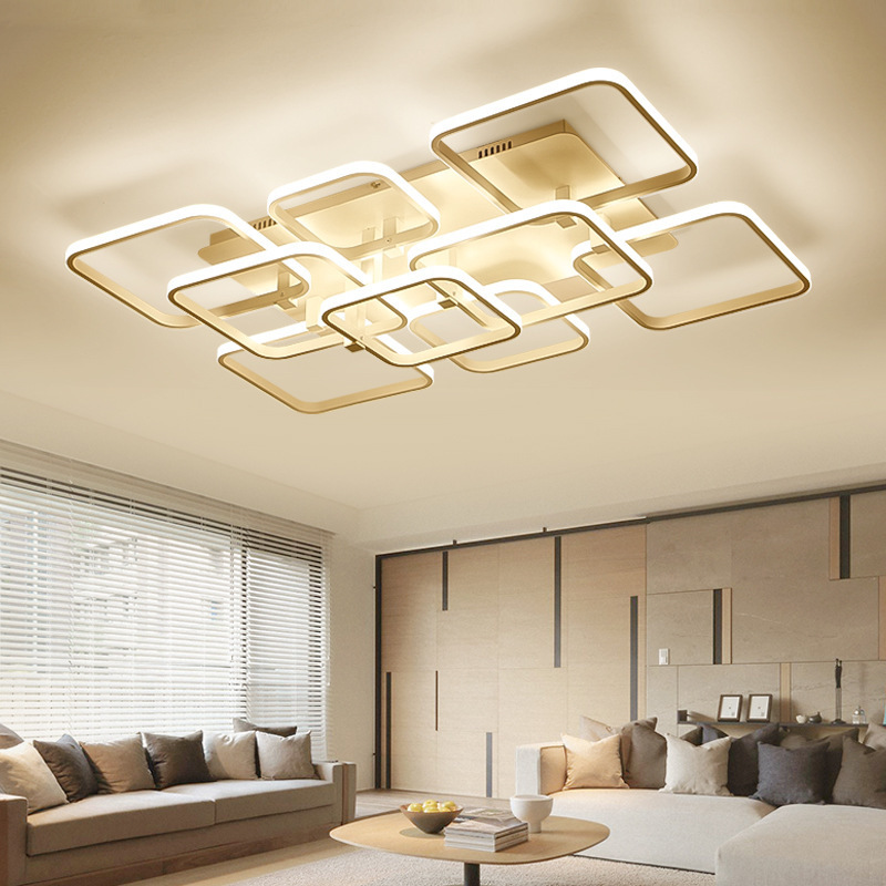 Residential pop flush mounted dimmable decorative acrylic kitchen bedroom living room square led ceiling light modern