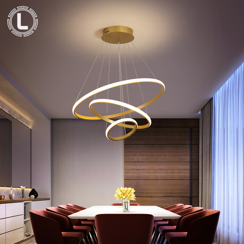 round geometric hotel metal chandelier designer led nordic dining luxury brass pendant light gold