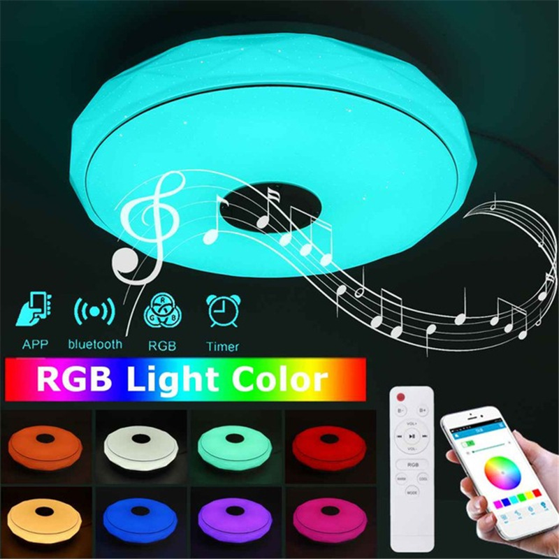 Colorful Dazzling Bluetooth Music Stepless Dimming RGB Voice App Control Modern Lamp Led Ceiling Lights Smart Home Lights