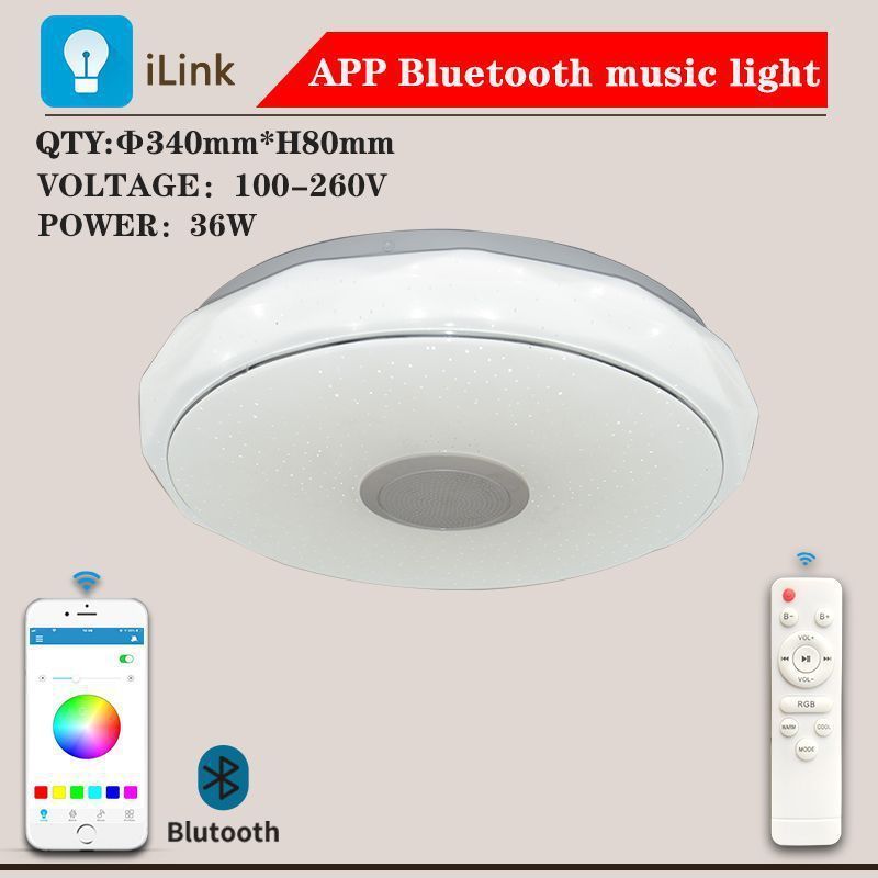 Colorful Dazzling Bluetooth Music Stepless Dimming RGB Voice App Control Modern Lamp Led Ceiling Lights Smart Home Lights