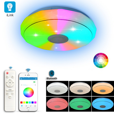 Colorful Dazzling Bluetooth Music Stepless Dimming RGB Voice App Control Modern Lamp Led Ceiling Lights Smart Home Lights