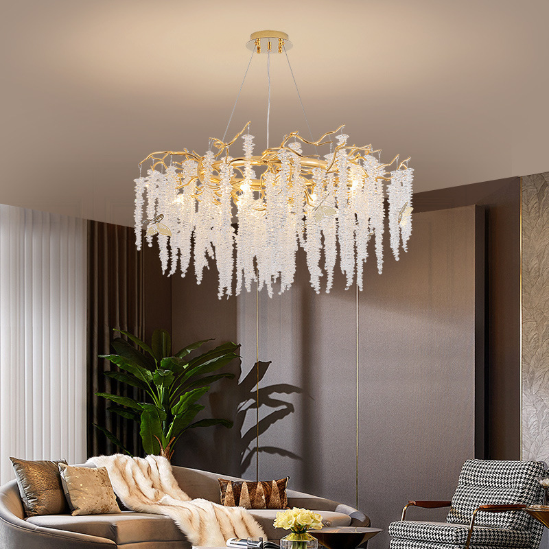 Design custom decorative foyer living room crystal hanging lights lighting fixtures led ceiling luxury modern chandeliers