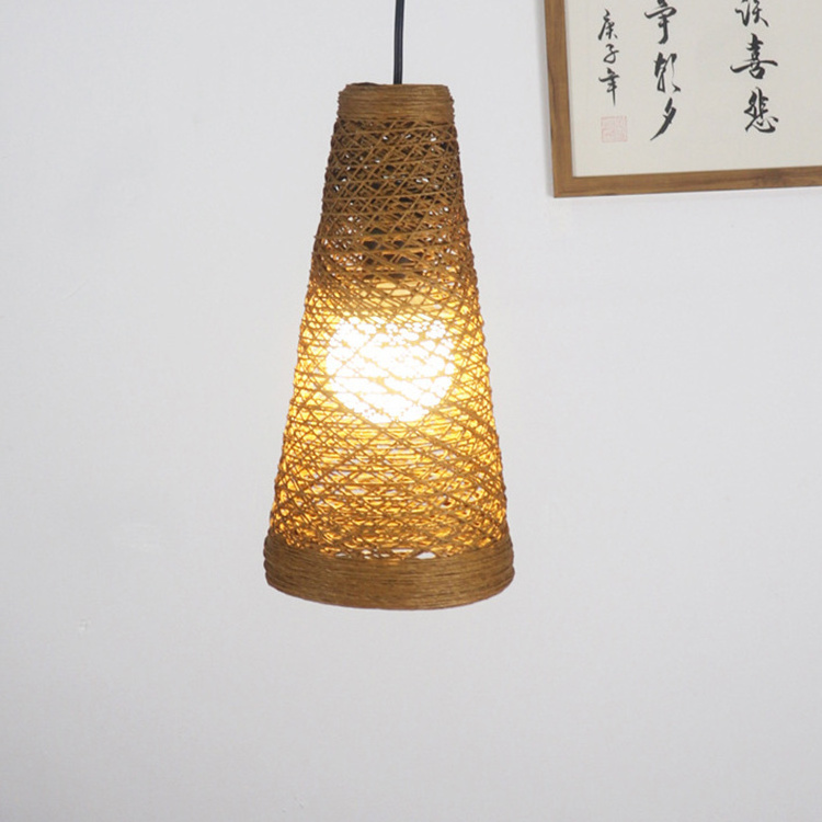 2021 rustic designer restaurant woven kitchen light fixtures pendant lamp dining led bamboo chandelier pendant lights modern