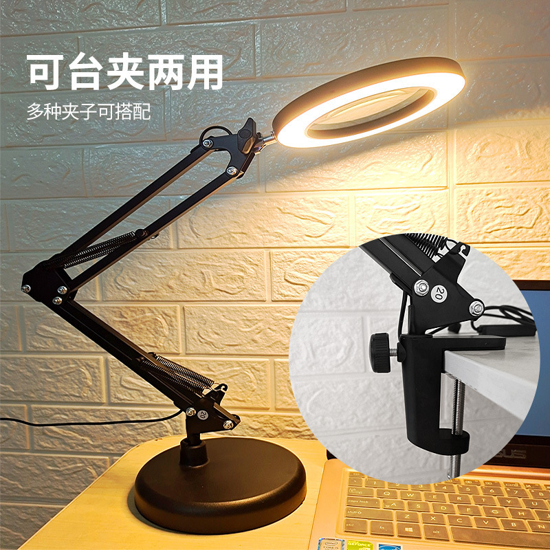 modern simple aluminum direction adjustable swing long arm folding desk light dimmable study work led table reading lamp