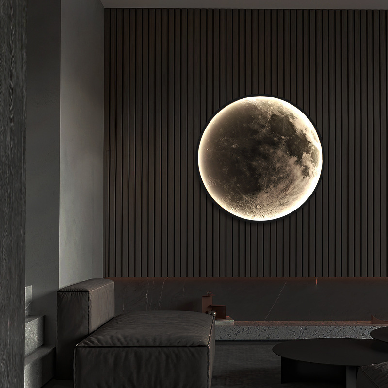 Decoration Design Minimalist Round Luxury Wall Light Lamp Lights Interior Living Room Bedroom Indoor Modern Moon Led Wall Lamps