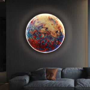 Decoration Design Minimalist Round Luxury Wall Light Lamp Lights Interior Living Room Bedroom Indoor Modern Moon Led Wall Lamps