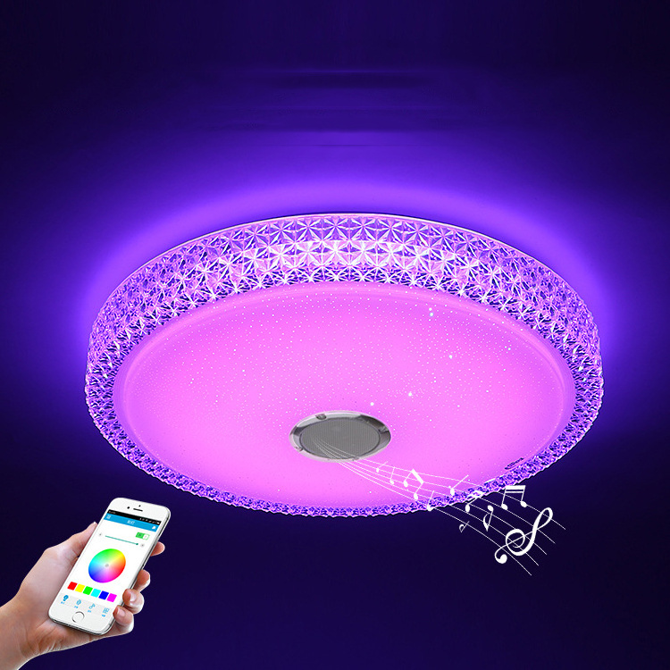 High Standard Wifi Voice App Control Bluetooth Music RGB Stepless Dimming Modern Bedroom Smart Home Light Led Ceiling Light