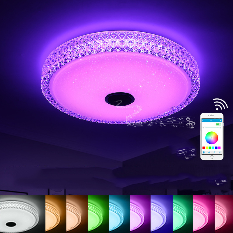 High Standard Wifi Voice App Control Bluetooth Music RGB Stepless Dimming Modern Bedroom Smart Home Light Led Ceiling Light