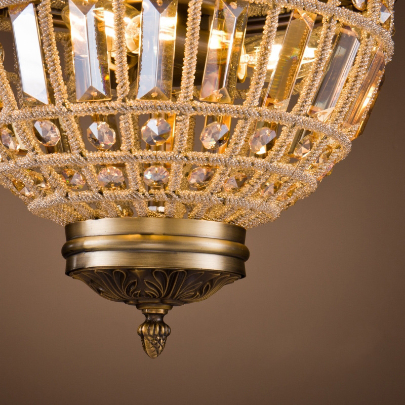 Custom hotel foyer american style rustic lights fixtures lighting beaded gold ceiling led luxury modern crystal chandeliers