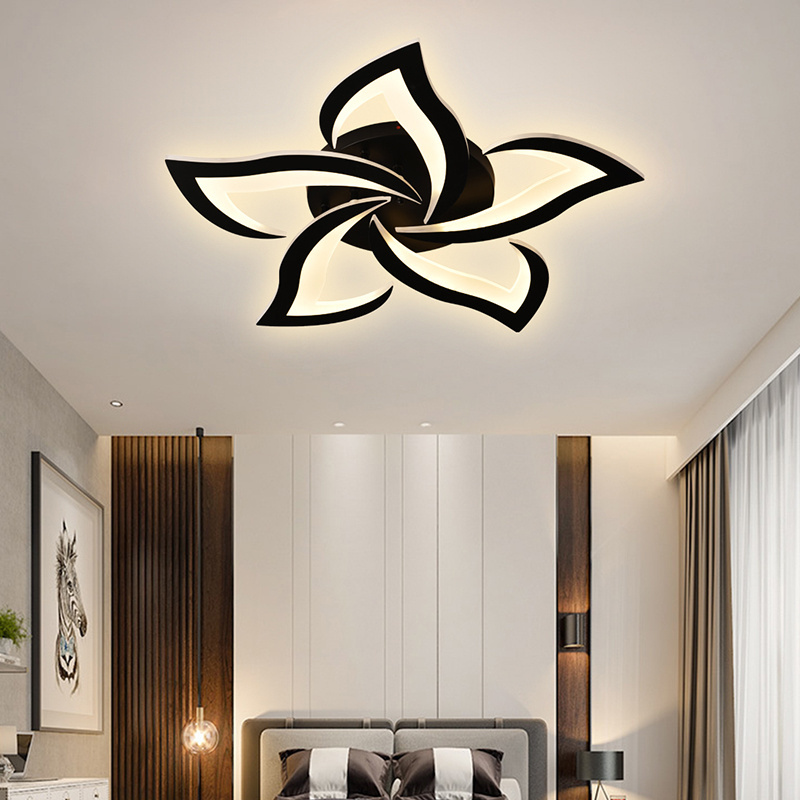 Ceiling lights remote control decorative design living flower fixtures acrylic chandelier modern led lights for home ceiling