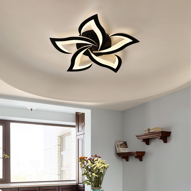 Ceiling lights remote control decorative design living flower fixtures acrylic chandelier modern led lights for home ceiling