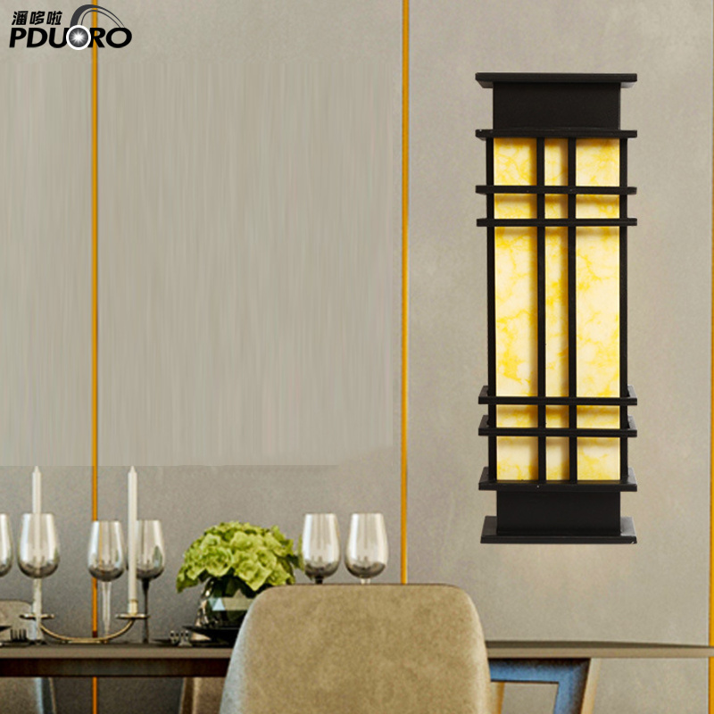 Black Post Wall Amount Lamp Type Outdoor Hanging Wall Lantern With LED Light Bulb Included E27