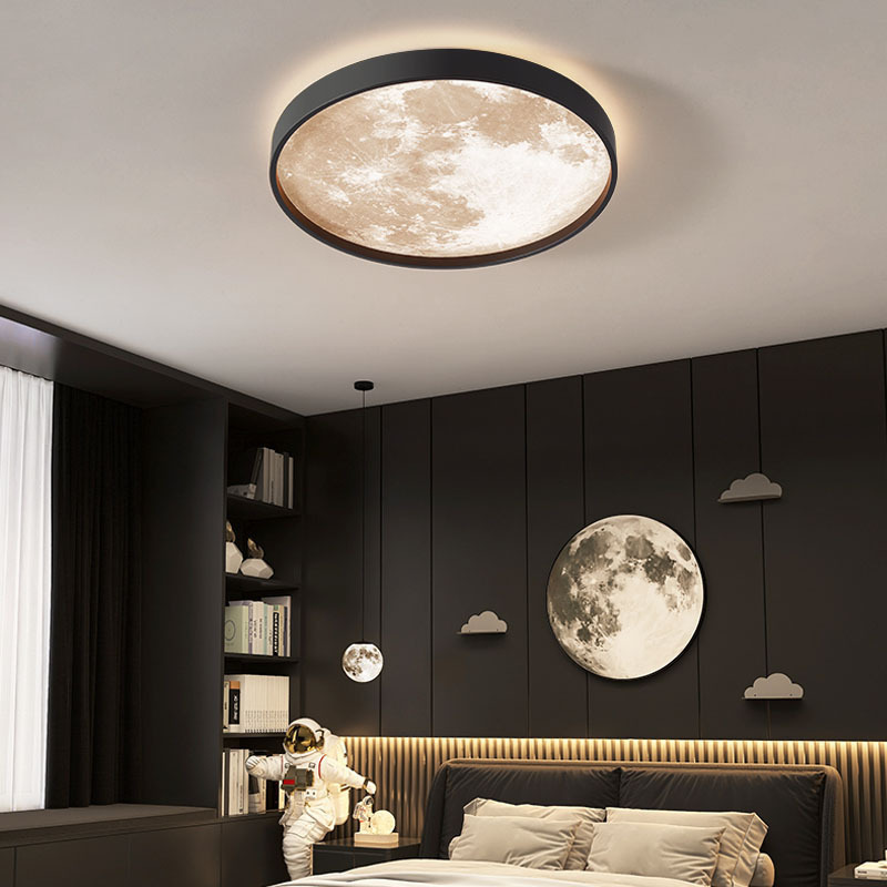 Nordic smart remote control living room moon design decorative modern fixtures acrylic chandelier pendant led ceiling lights