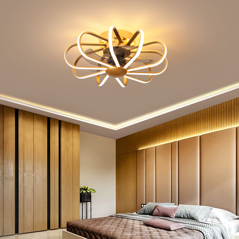 Modern Designer Decorative Bedroom Home Ceiling Lighting Luxury Flush Mount Remote Control Led Ceiling Fans Chandelier