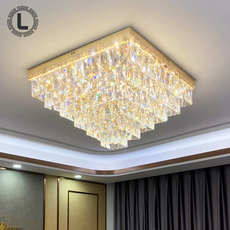 Indoor decorative house lighting remote control smart bedroom living room modern led crystal drop fall ceiling led lights