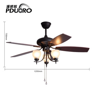 Hotsale Cheap price high quality Antique Design Living Room Fan Decorative Lighting Retro Ceiling Fans With Lights