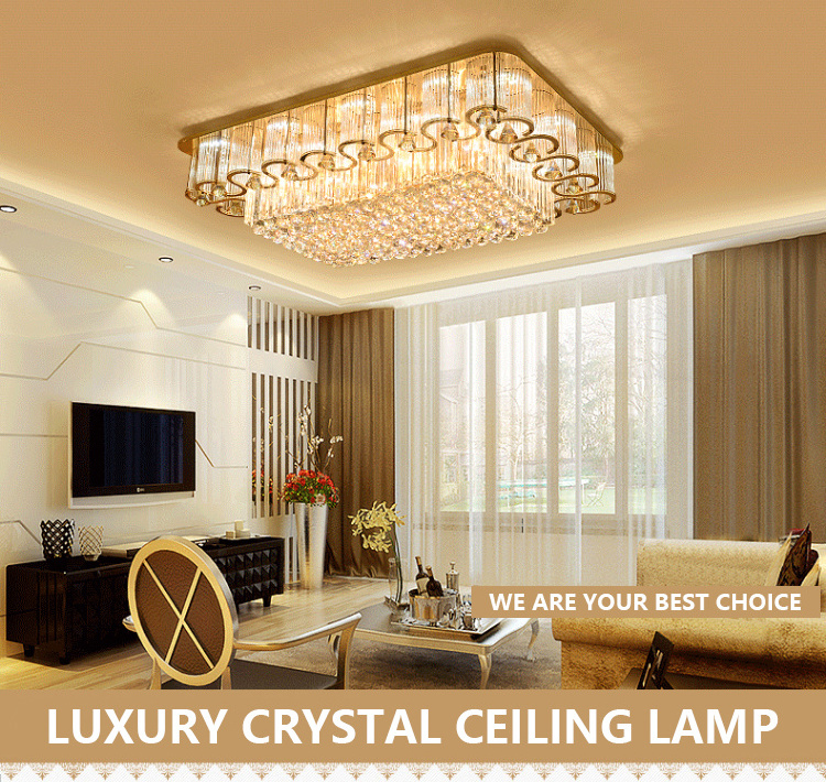 Modern K9 modern led crystal ceiling lamp low led Lighting Crystal Ceiling Light mounted crystal chandelier