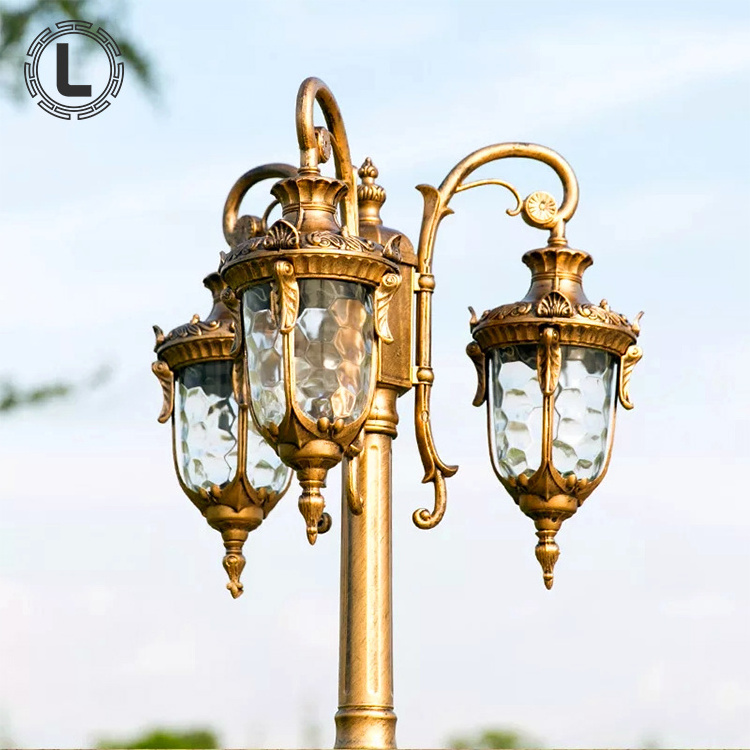 Outdoor European Antique Garden Lights Decorative Power Street Lamp Lighting Road Waterproof Modern Poles Led Solar Street Light