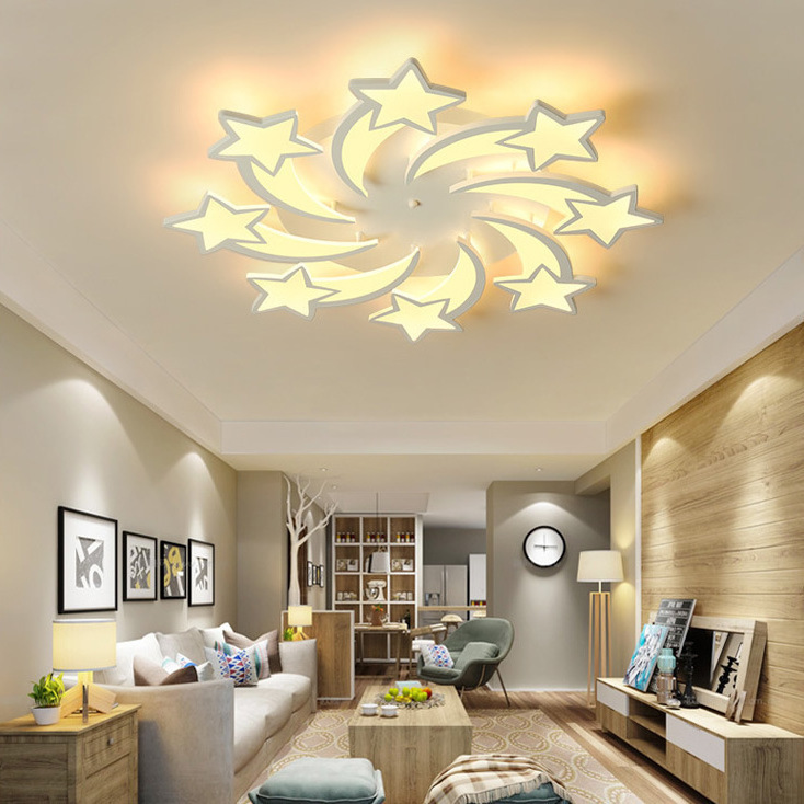 Residential pop indoor flush mounted dimmable decorative acrylic kitchen bedroom led star light ceiling panel