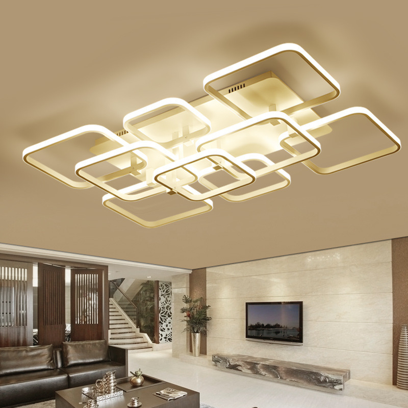 Residential pop flush mounted dimmable decorative acrylic kitchen bedroom living room square led ceiling light modern