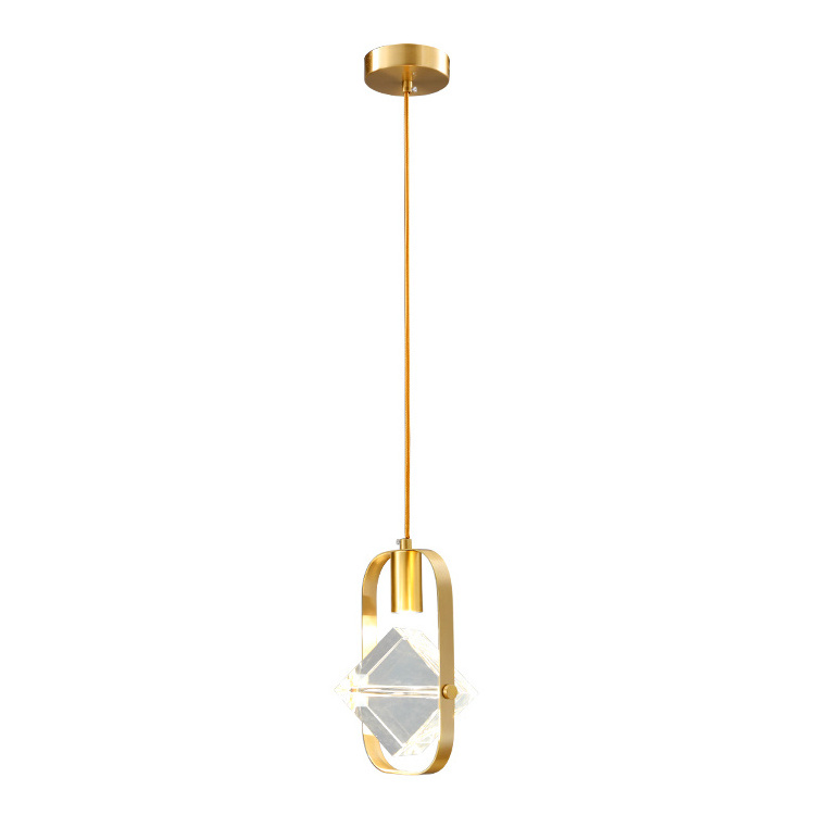 GDLUOAO Indoor modern style suspended crystal polyhedron pendant light simple design luster size small led chandelier