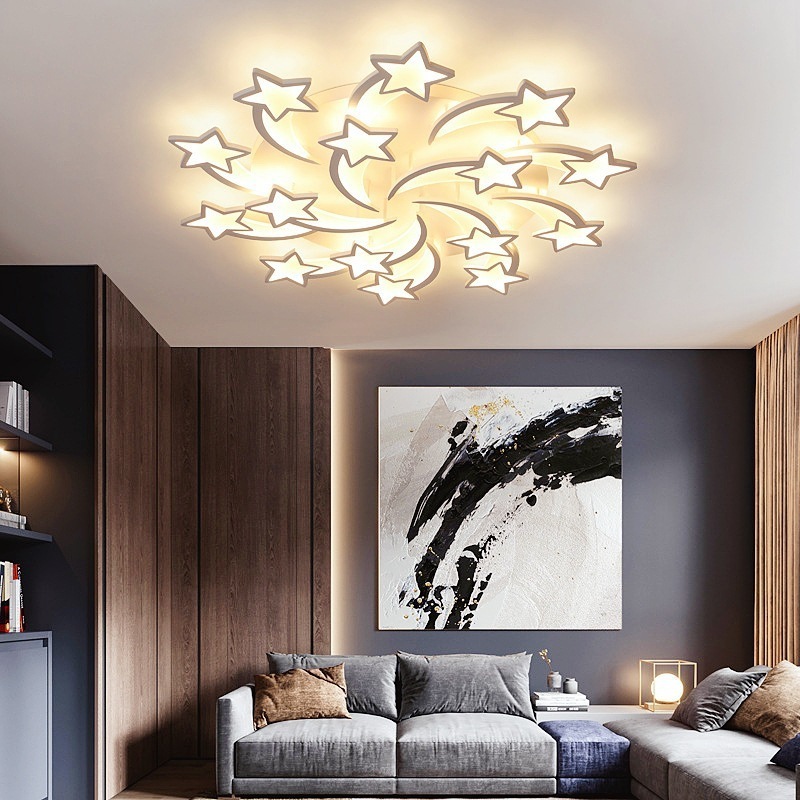 Residential pop indoor flush mounted dimmable decorative acrylic kitchen bedroom led star light ceiling panel