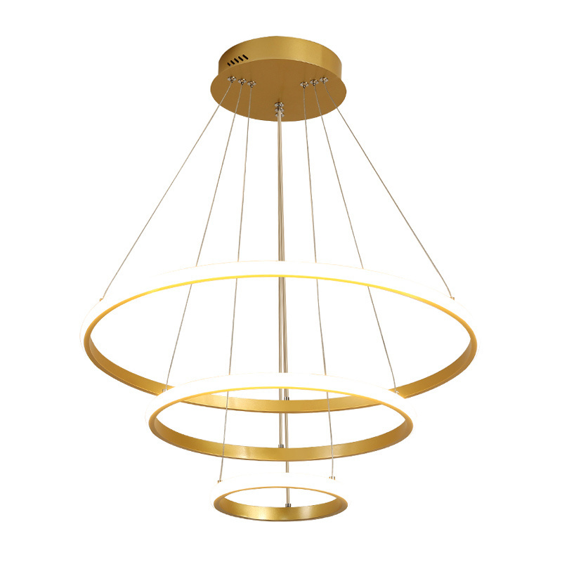 round geometric hotel metal chandelier designer led nordic dining luxury brass pendant light gold