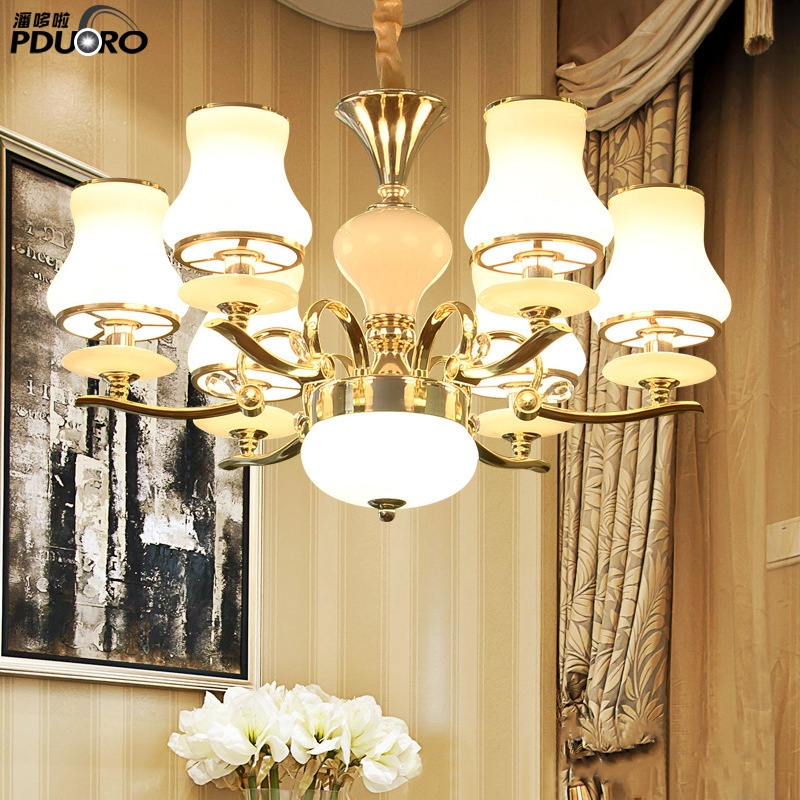 Modern matte gold with black finish industrial style bubble glass shades iron chandelier