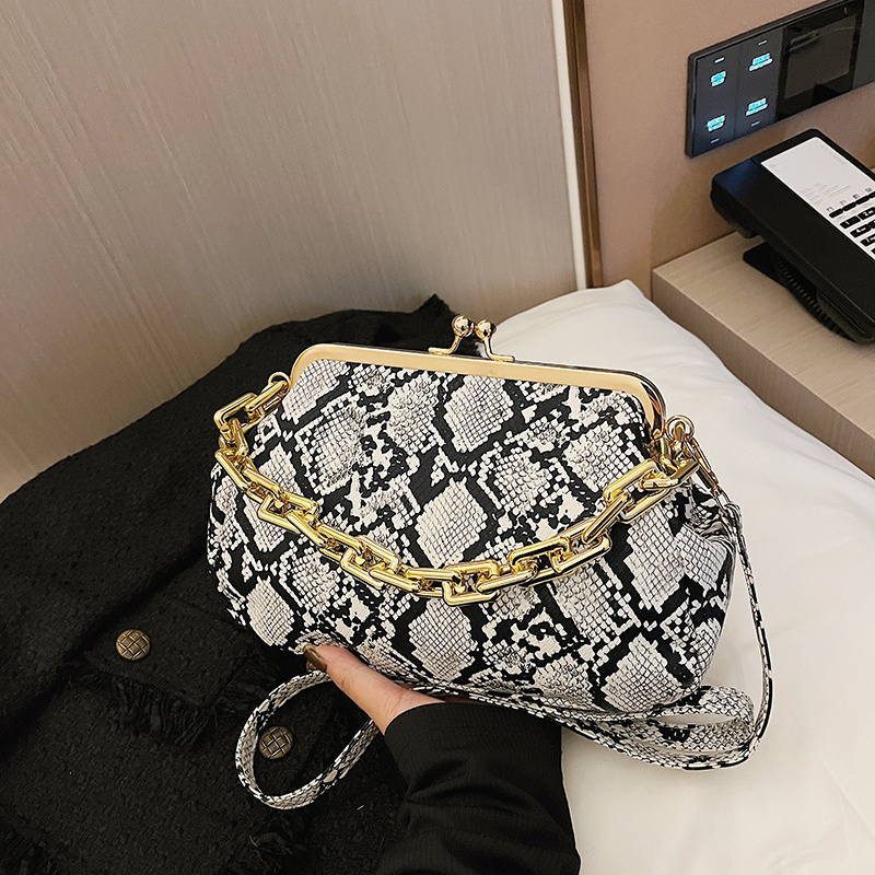 Custom Red Snake Skin Python Print Ladies Snakeskin Leather Crossbody Bag Women Handbags Purse