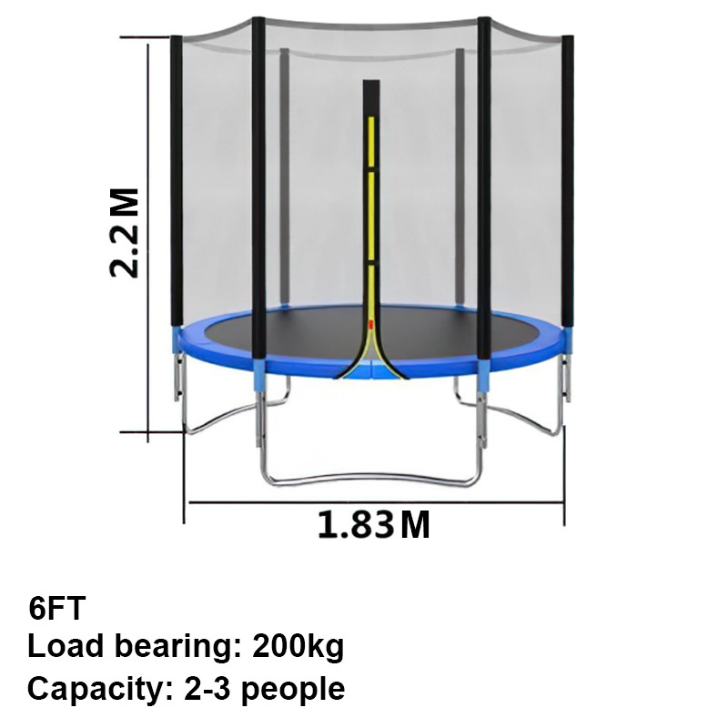 6FT detachable Professional fitness enclosures round outdoor safety net trampoline