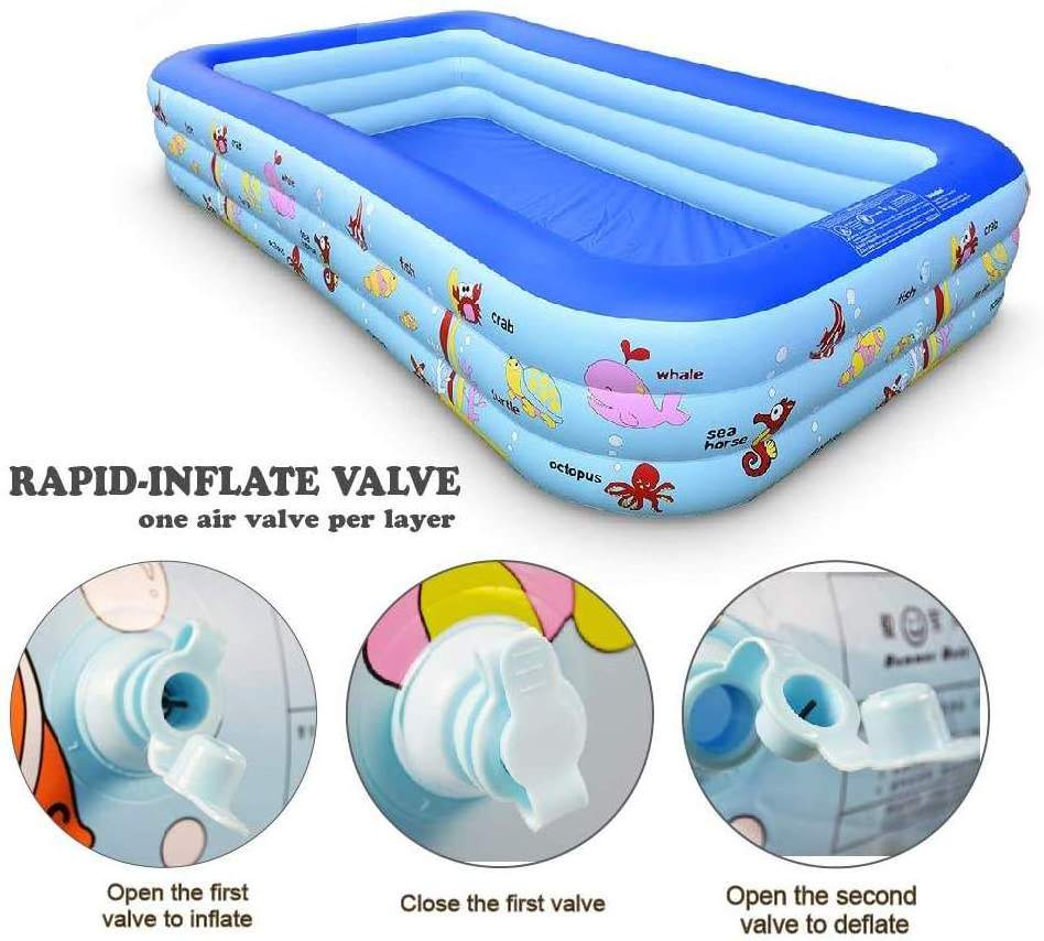 Home Family Kids Full Sized Lounge Children Garden Backyard Inflatable Foldable Swimming Pool