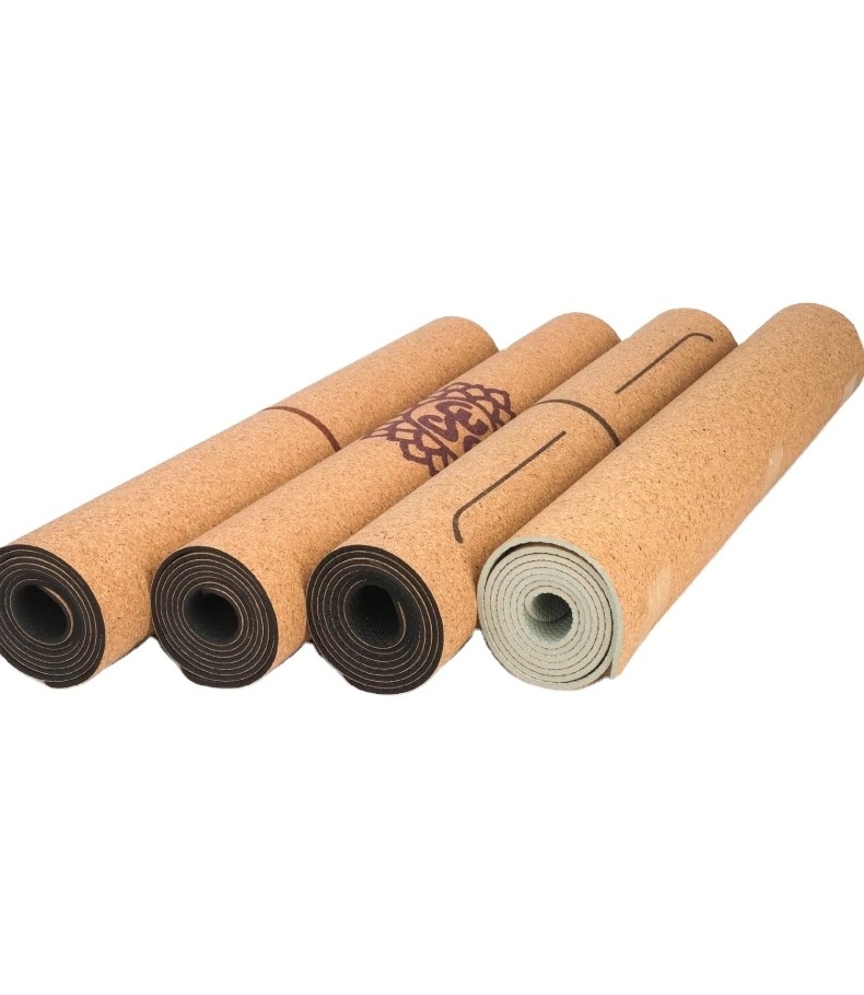 fitness eco friendly waterproof gym thick material best natural rubber cork yoga mats with custom logo