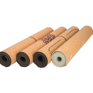 fitness eco friendly waterproof gym thick material best natural rubber cork yoga mats with custom logo