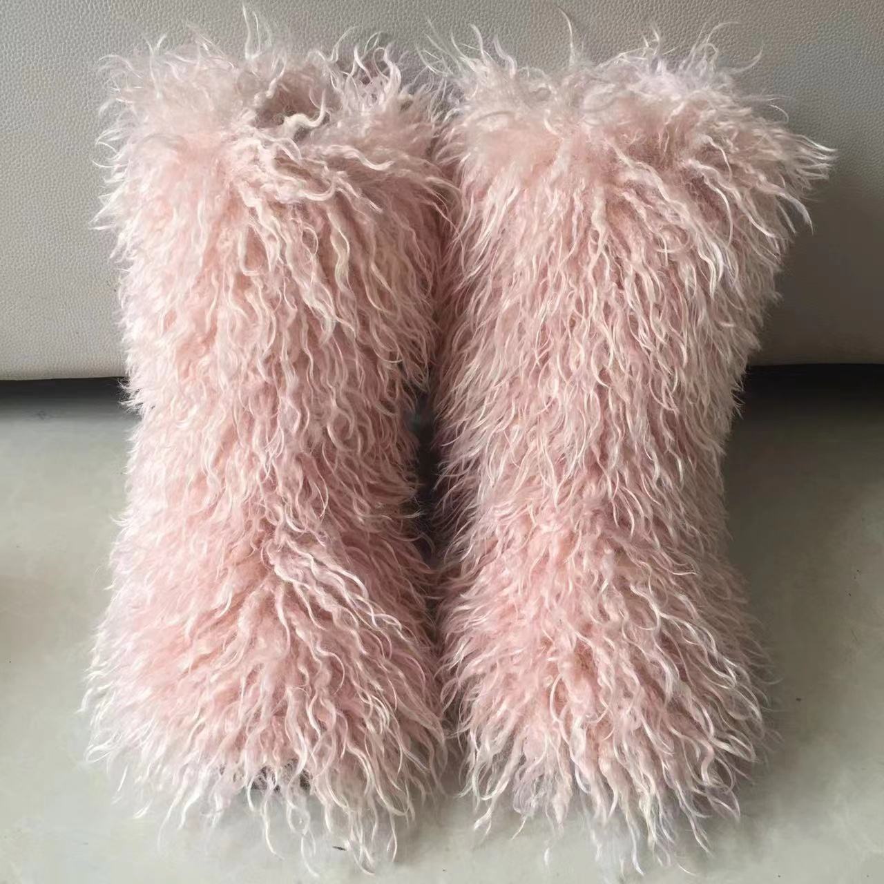 Factory sheep skin fur snow women shoes raccoon fur snow boots Wholesale High Quality Ladies Kids Boots Winter Autumn Fur Boots