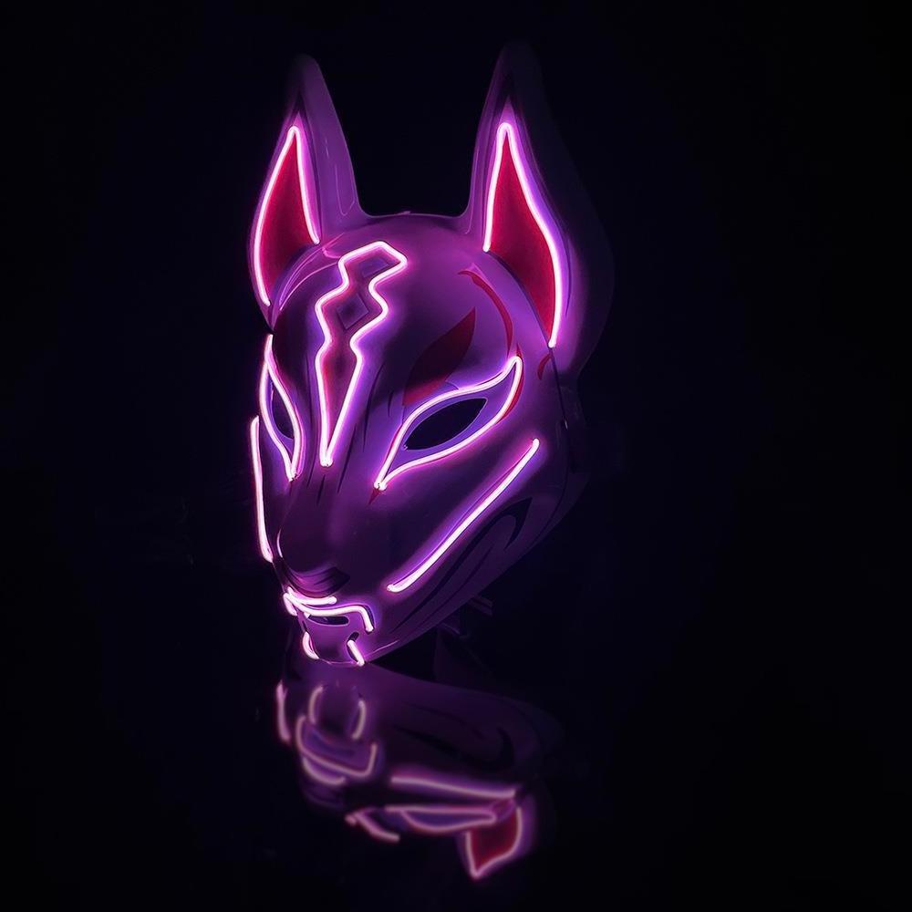 Halloween Cosplay Game Party Props LED Fox Fortnite Mask Glowing Purge Masks Gift Costume Festival Party,Drift Light Up Mask