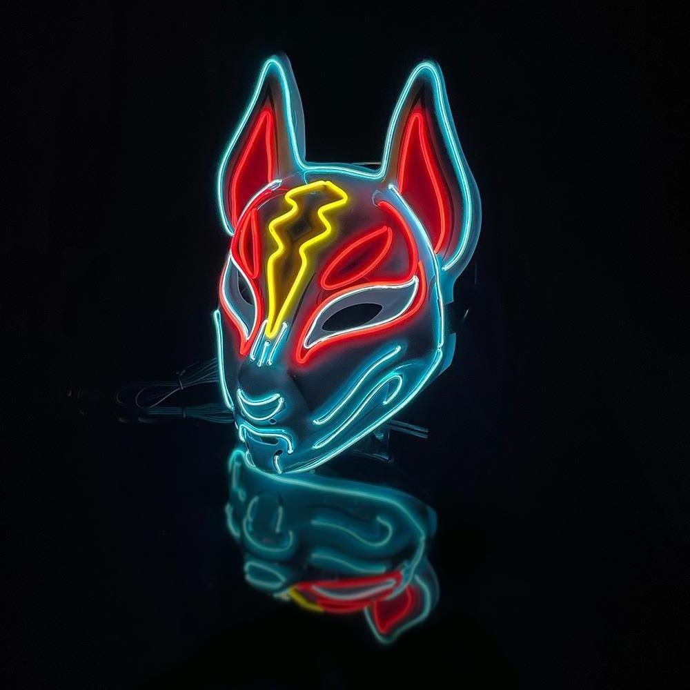 Halloween Cosplay Game Party Props LED Fox Fortnite Mask Glowing Purge Masks Gift Costume Festival Party,Drift Light Up Mask