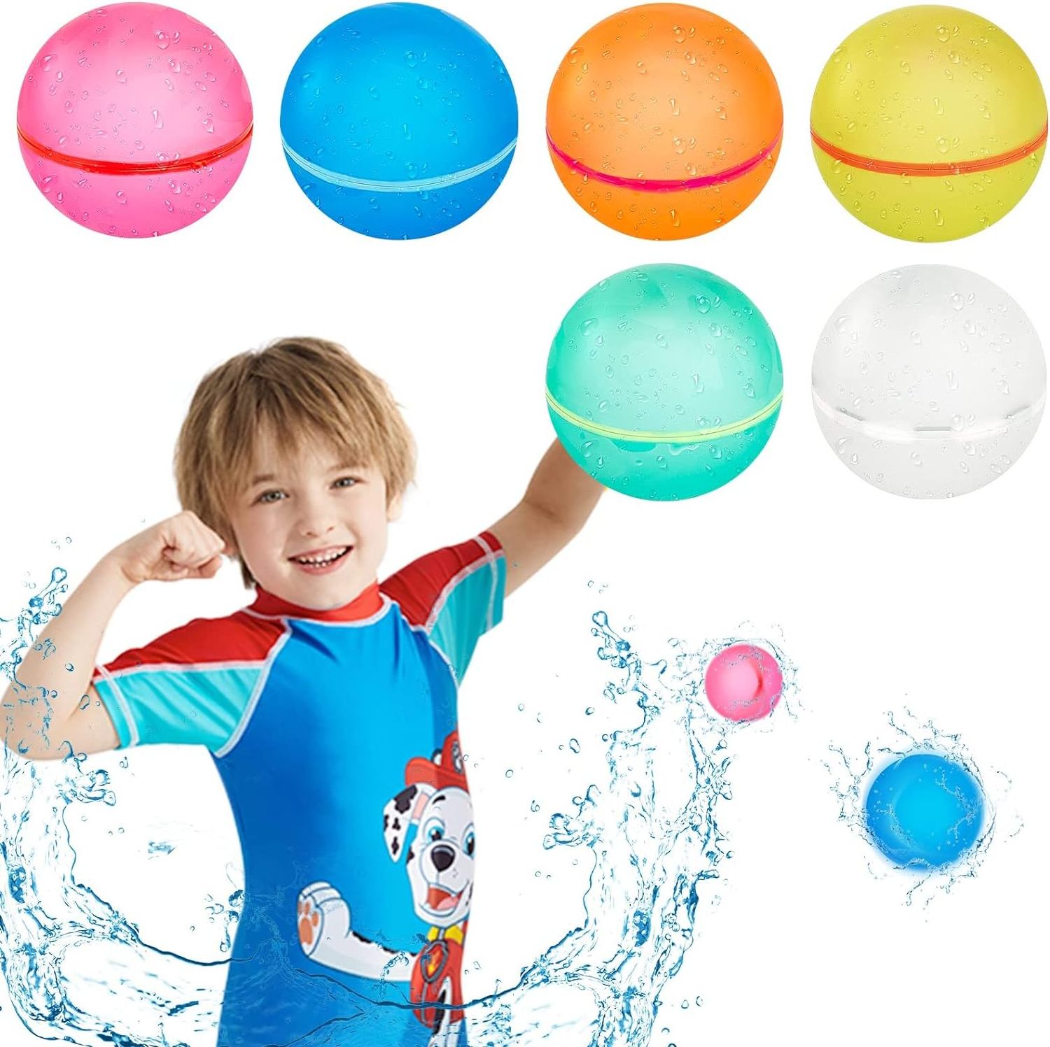 Summer Toys,Reusable  Water Balloons, Refillable Water Splash Balls For ,Self-Sealing Quick Fill Water Bomb Toys For Kids