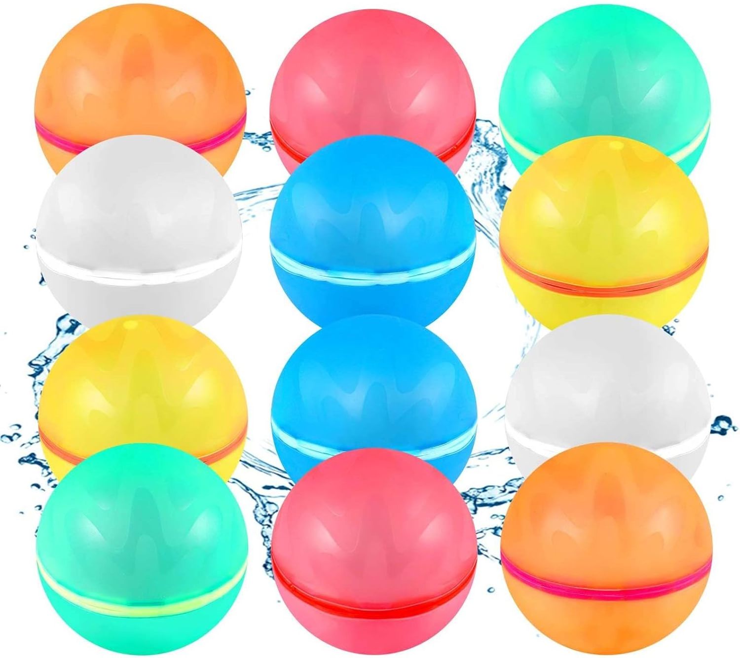 Summer Toys,Reusable  Water Balloons, Refillable Water Splash Balls For ,Self-Sealing Quick Fill Water Bomb Toys For Kids