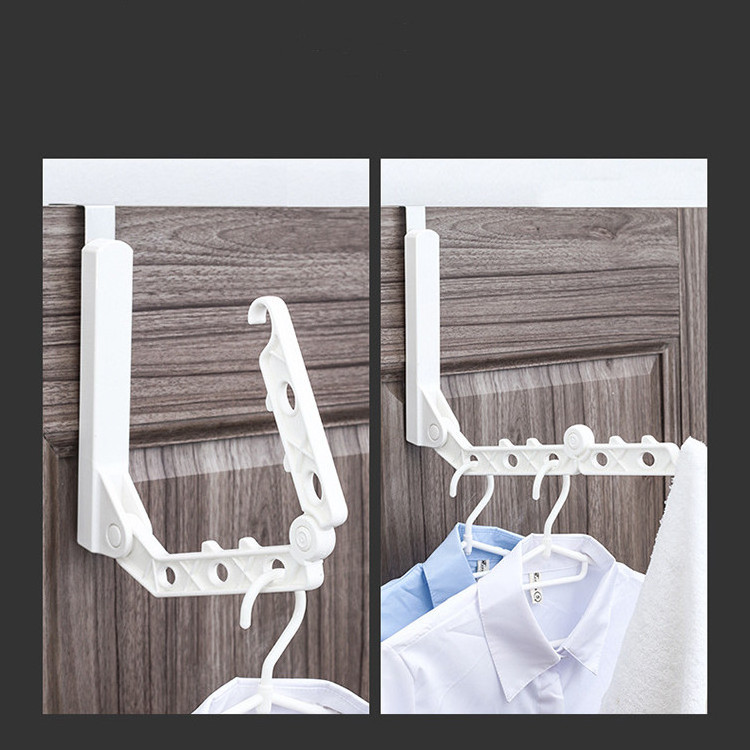 Multifunctional storage bedroom hanger Durable and flexible behind the door folding clothes hanger